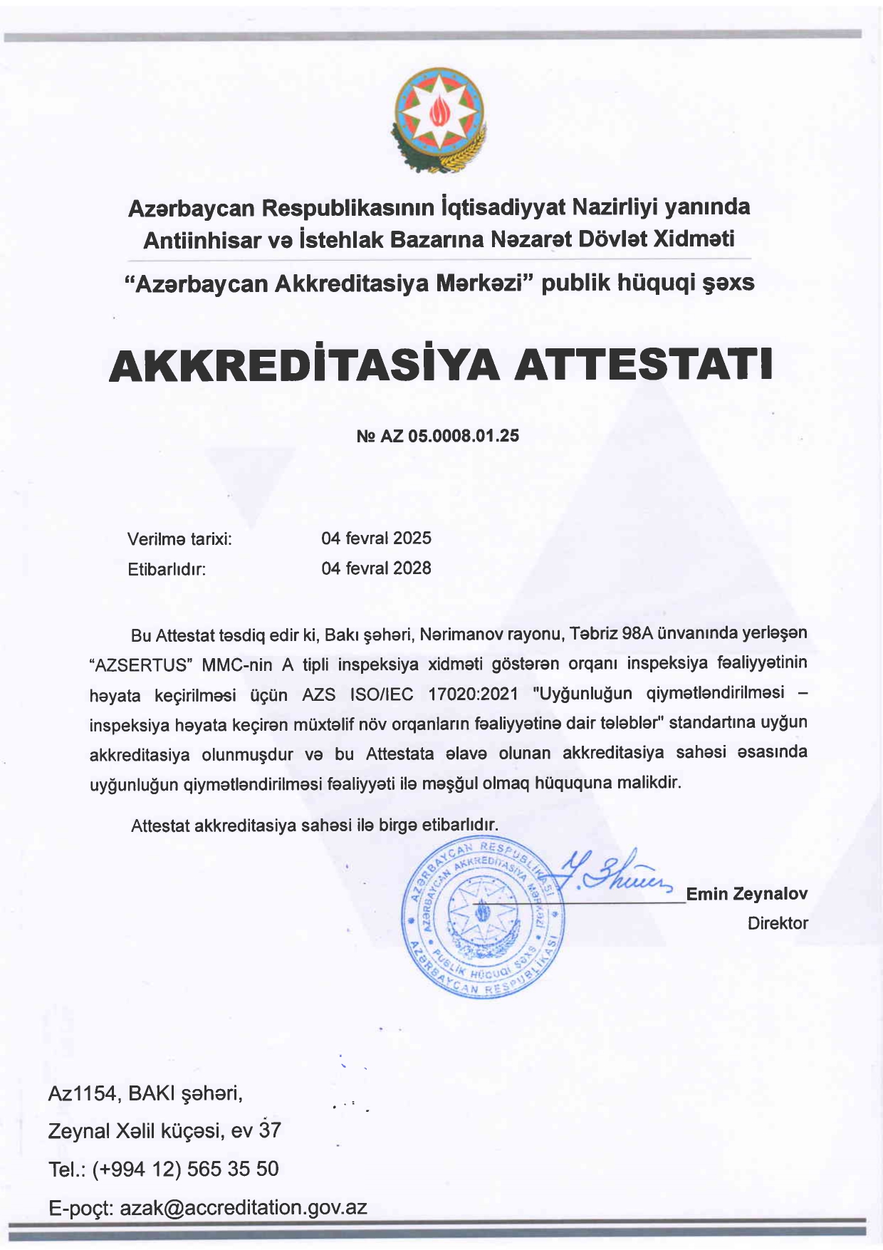 Akkreditasiya attestatı